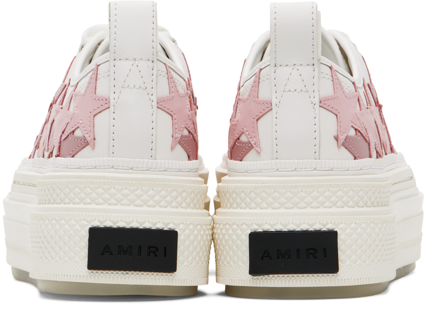 AMIRI WHITE & PINK PLATFORM STARS SNEAKERS