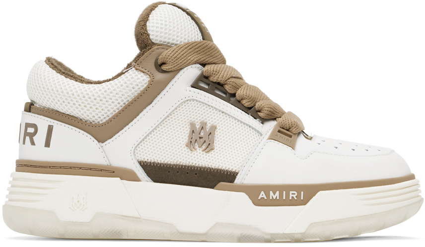 Shop Amiri White & Brown Ma-1 Sneakers In White Brown