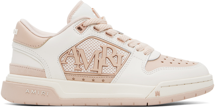 Shop Amiri White & Pink Classic Low Sneakers In White Pink