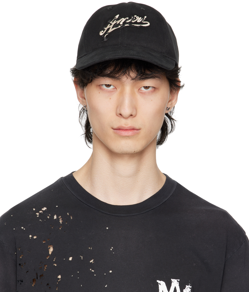 Casquette de papa noire à logo modifié AMIRI en solde