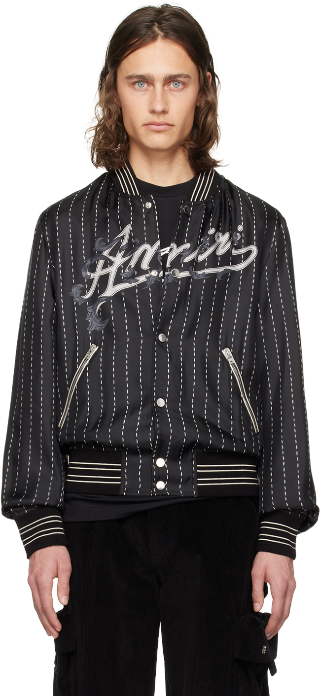 AMIRI: Black Filigree Bomber Jacket | SSENSE