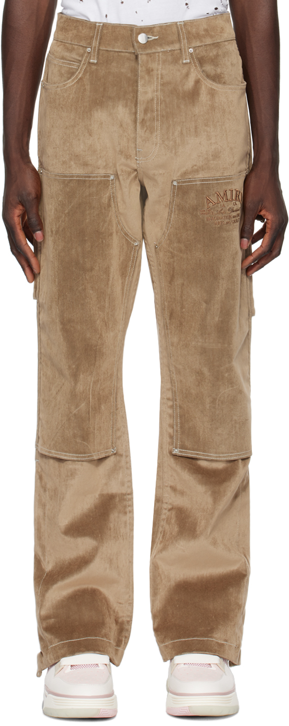 Shop Amiri Tan Carpenter Jeans