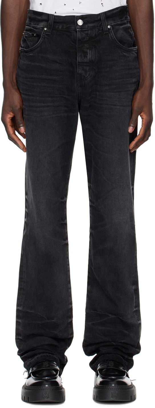 Shop Amiri Black Release Jeans In Faded Black