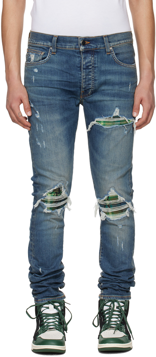AMIRI: Blue Distressed Jeans | SSENSE