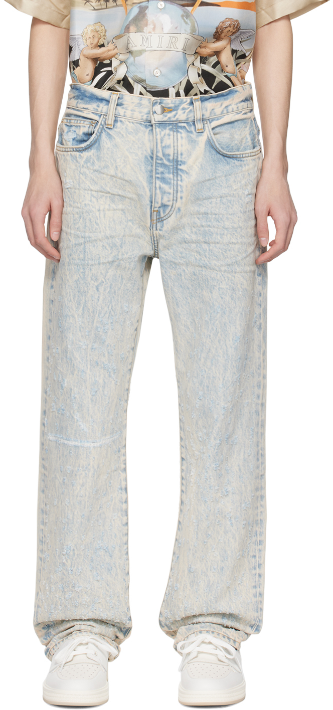 Blue & Off-White Shotgun Jeans