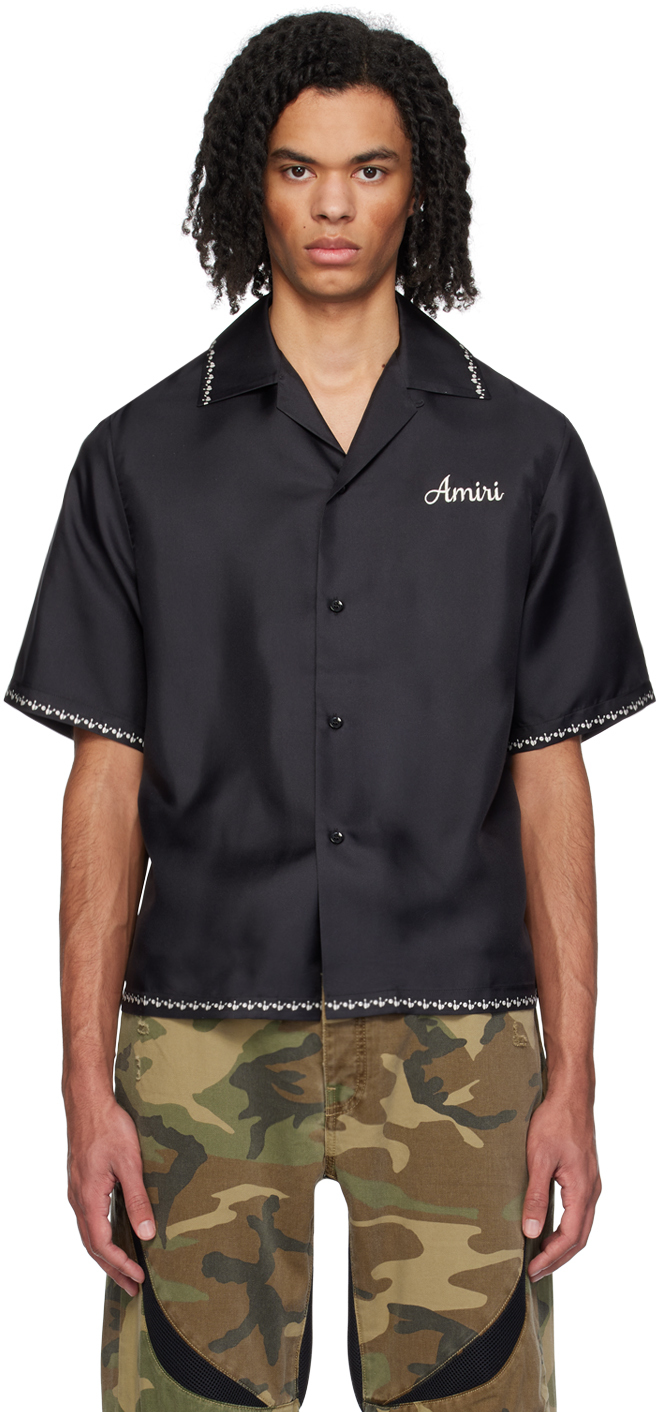 Shop Amiri Black Lanesplitters Shirt In Black-silk