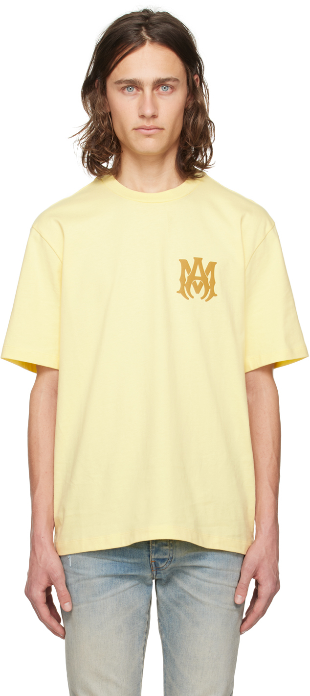 Amiri Yellow Ma T-shirt In French Vanilla