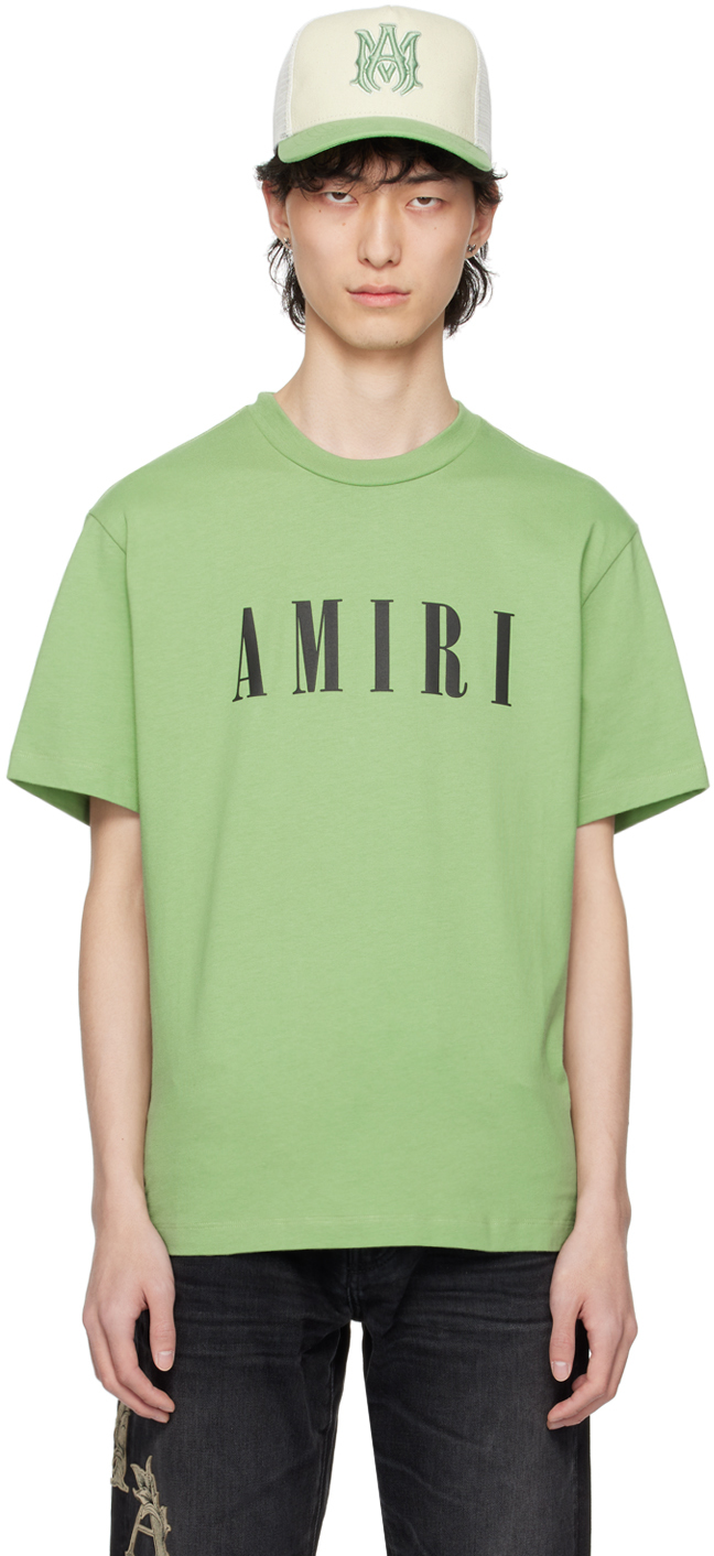 Shop Amiri Green Bonded T-shirt In Mineral Green