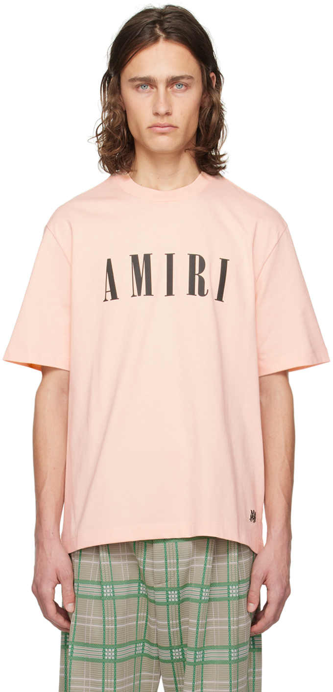 Shop Amiri Pink Core T-shirt In Cream Tan