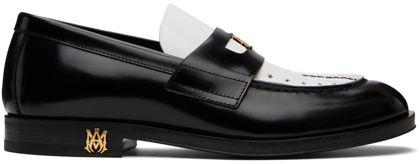 Amiri Ma Leather Loafers In Black,white