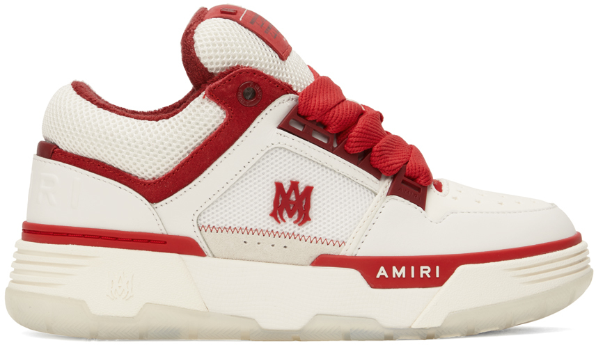Shop Amiri White & Red Ma-1 Sneakers