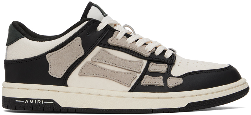 Black & Taupe Skel-Top Low Sneakers by AMIRI on Sale Black & Taupe Skel-Top Low Sneakers by AMIRI on Sale