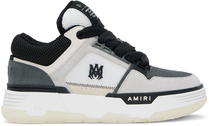 Amiri Black & Gray Ma-1 Sneakers In Black-leather