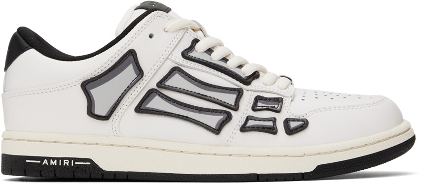 Shop Amiri White & Black Chunky Skel Top Low Sneakers In White/black