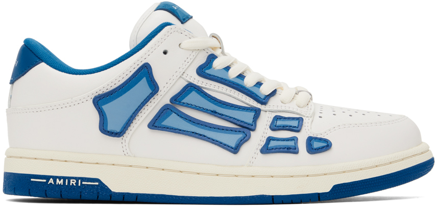 Shop Amiri Blue & White Chunky Skel Top Low Sneakers In Air Blue