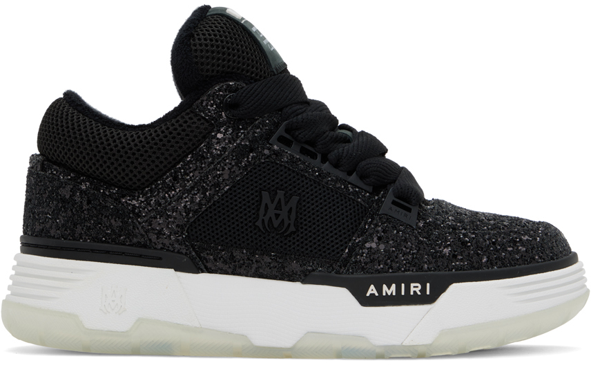 Shop Amiri Black Glitter Ma-1 Sneakers
