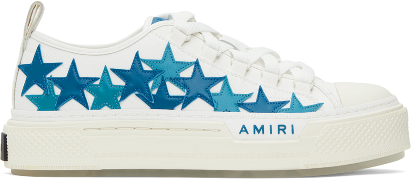 AMIRI White & Blue Stars Court Low Sneakers