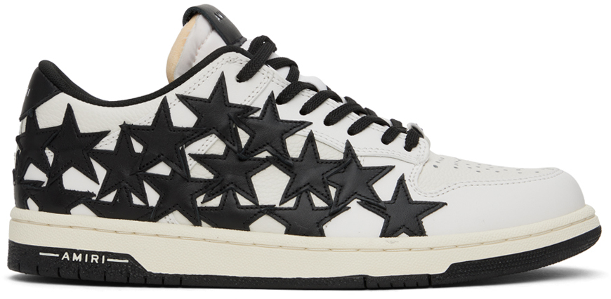 Shop Amiri Black & White Stars Low Sneakers