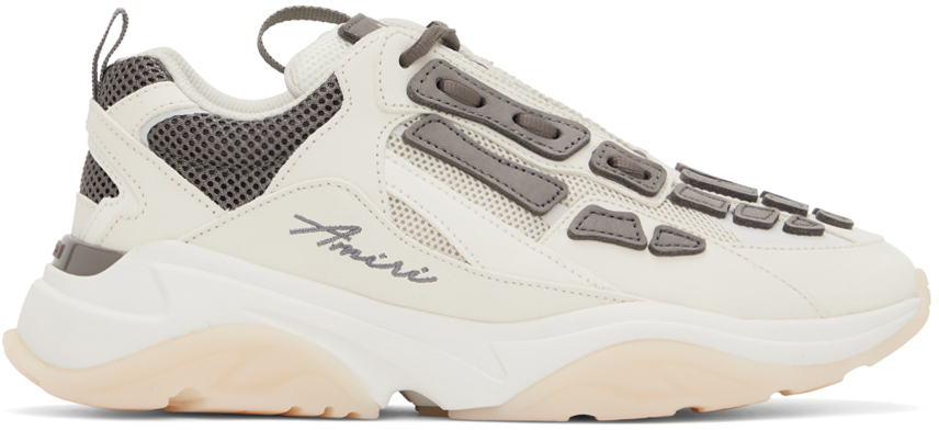 Shop Amiri Off-white & Gray Bone Sneakers In Alabaster/grey