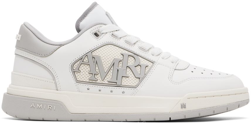 Shop Amiri White & Gray Classic Low Sneakers In White Grey