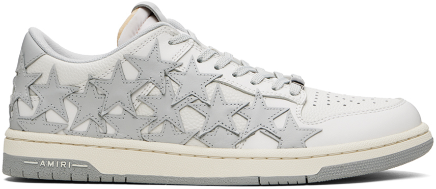 White & Gray Stars Low Sneakers