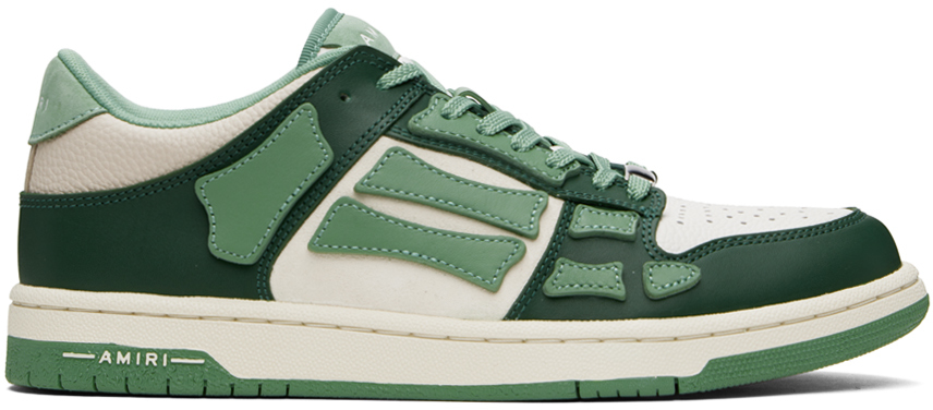 Green & Beige Skel Top Low Sneakers