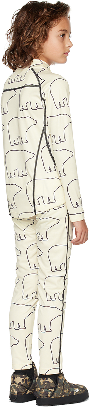 Perfect Moment Kids Off-white Polar Bear Thermal Long Sleeve T-shirt In Polar Bear Print