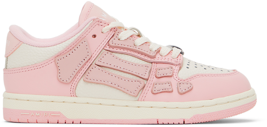 Kids Pink & White Skel Top Low Sneakers by AMIRI on Sale