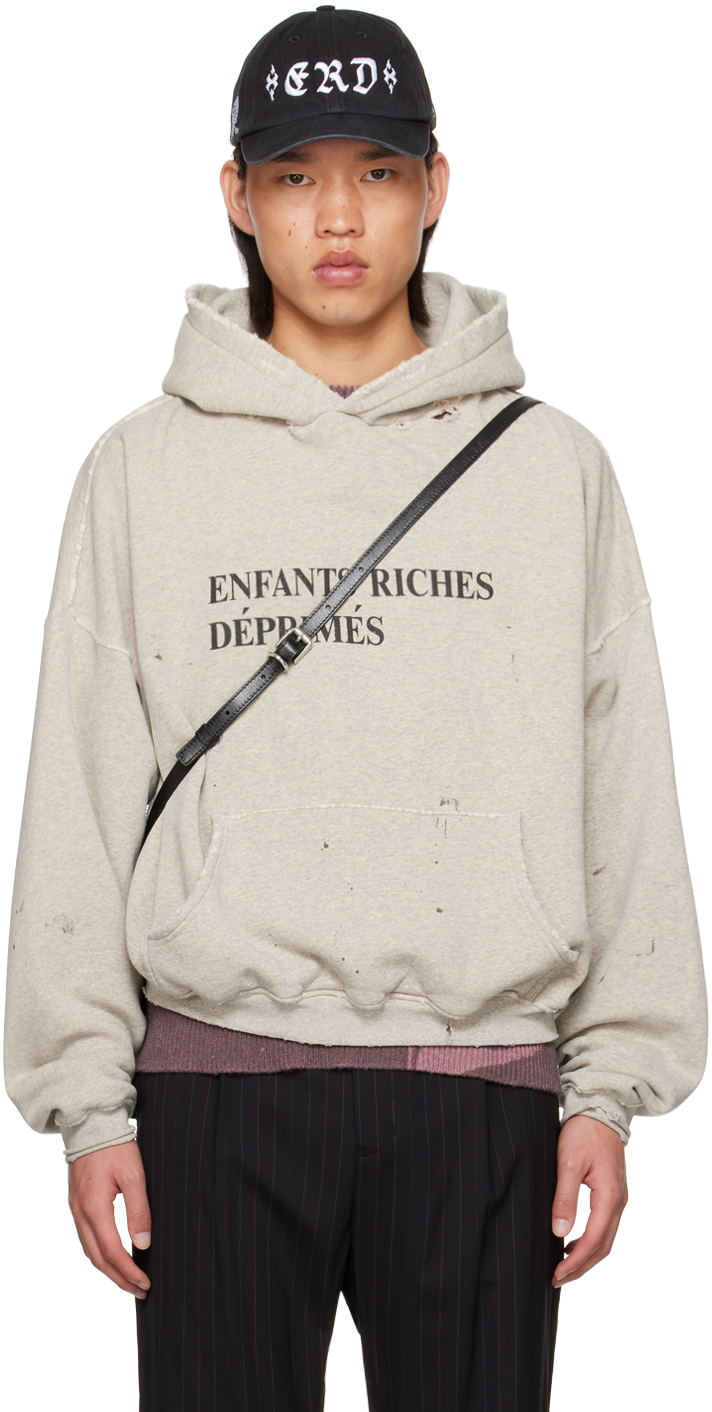 Enfants Riches Deprimes Gray Classic Hoodie In Paint Heather Grey