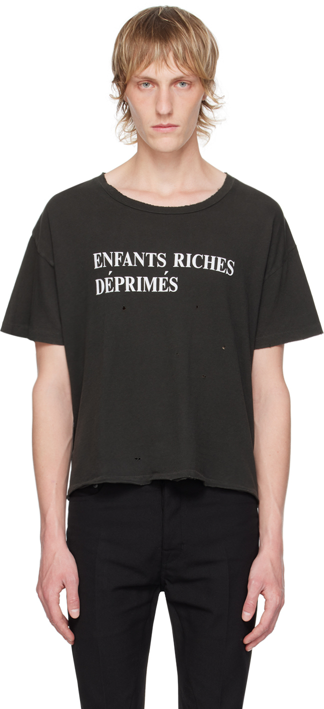 Enfants Riches Deprimes Black Classic T-shirt In Sun Faded Black