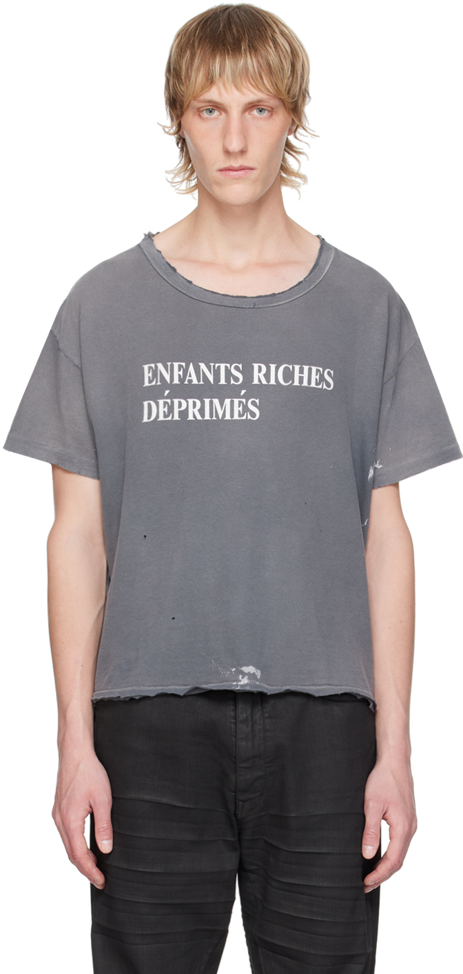 Enfants Riches Deprimes Gray Classic T-shirt In Paint Grey