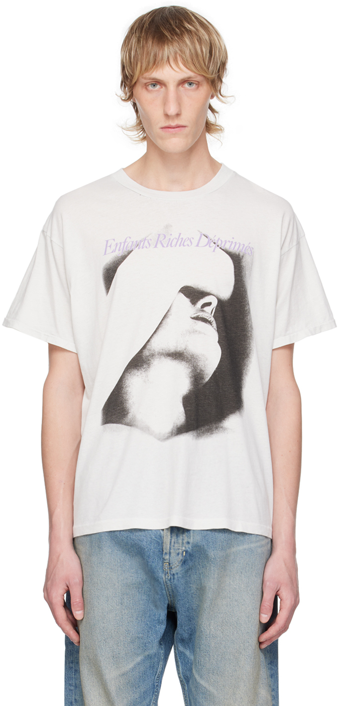 Enfants Riches Deprimes Chained To A Cloud Printed Cotton-jersey T-shirt In Neutrals