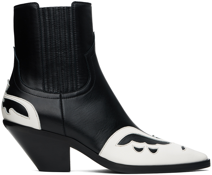 Black & White Midnight Cowboy Chelsea Boots