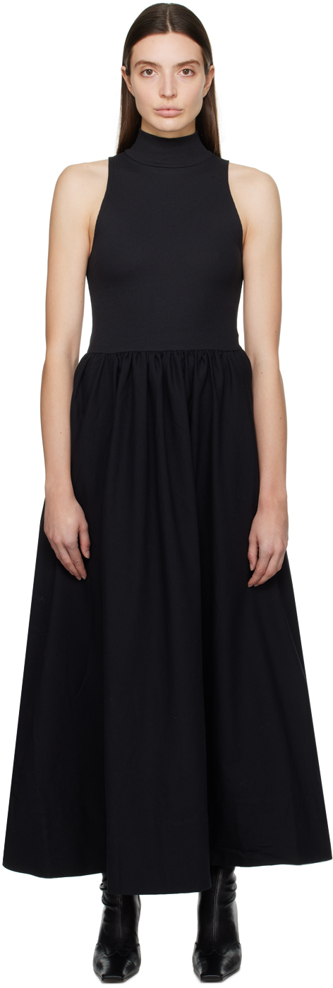 Shop Reformation Black Sai Midi Dress
