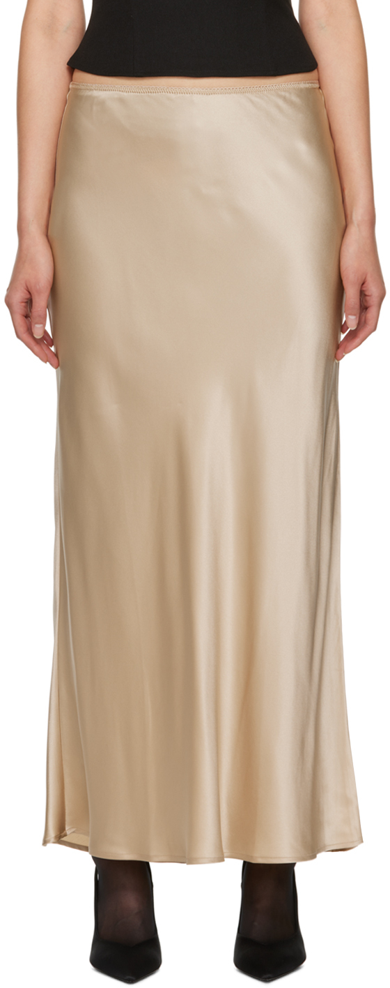Reformation Beige Layla Maxi Skirt In Sand