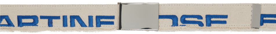 Martine Rose Off-white Canvas Belt In Metallic