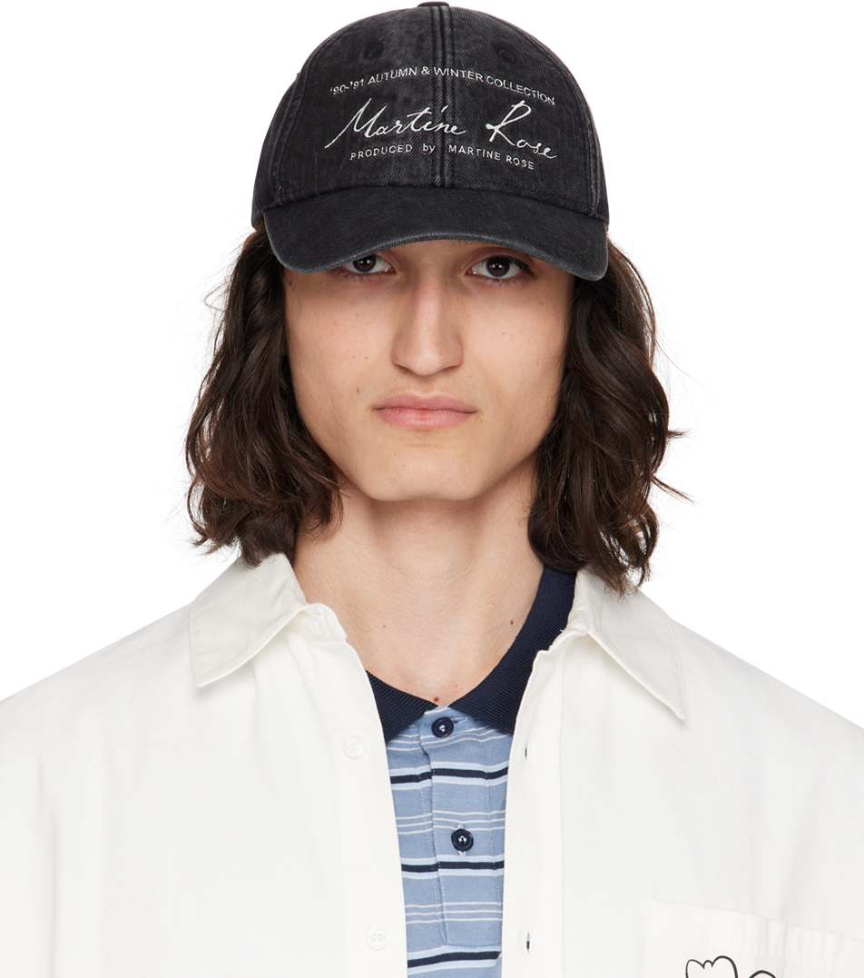 Black Signature Cap by Martine Rose on Sale