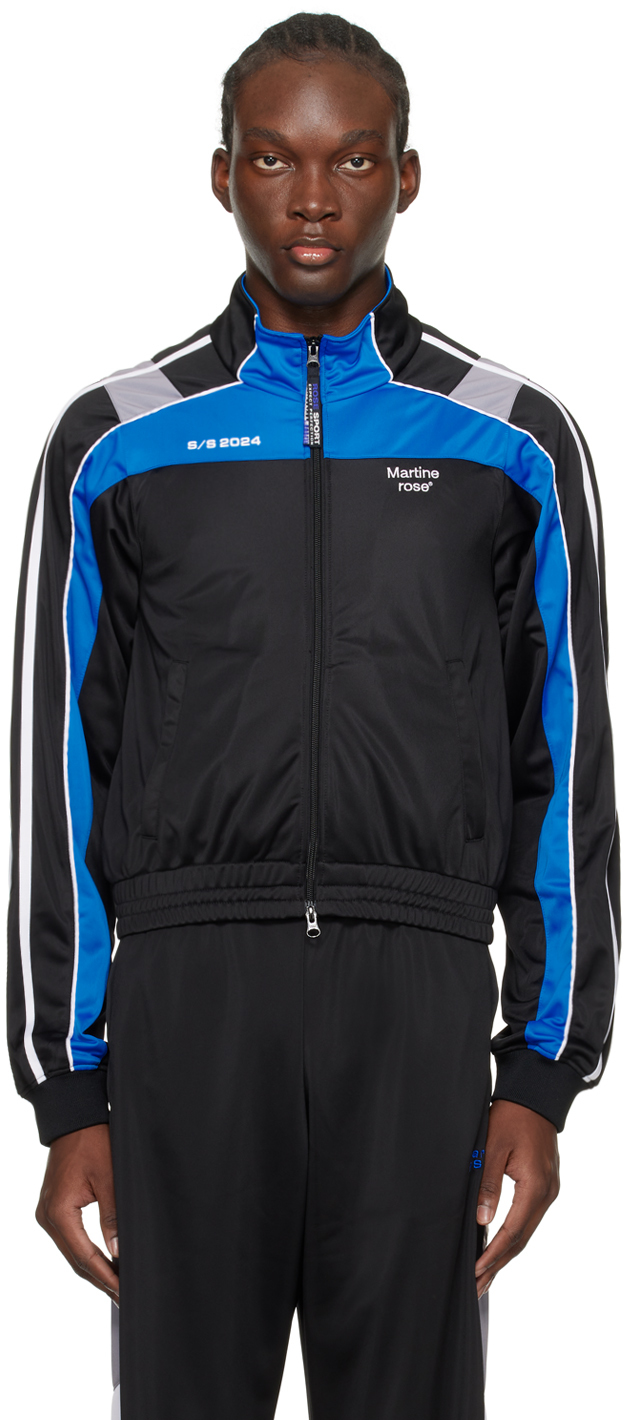 Martine Rose: Black & Blue Shrunken Track Jacket | SSENSE Canada