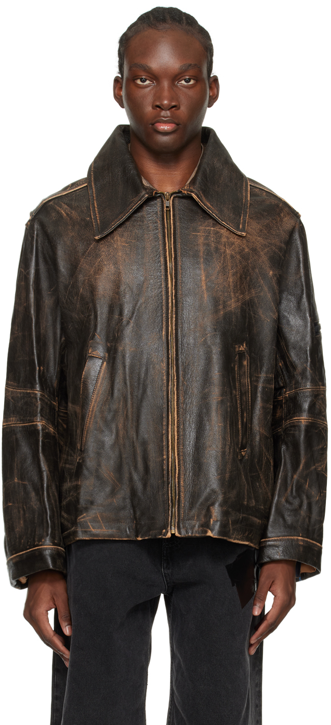 Half sleeve leather clearance jacket