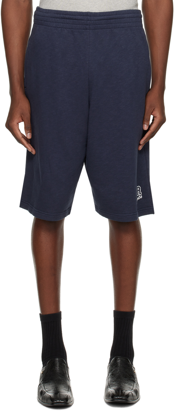 Navy Printed Shorts