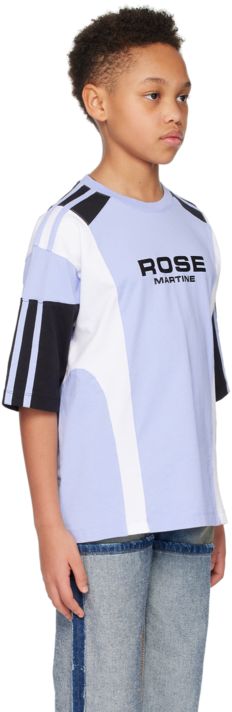 Martine Rose Ssense Exclusive Kids Blue T-shirt In Blue / White / Black