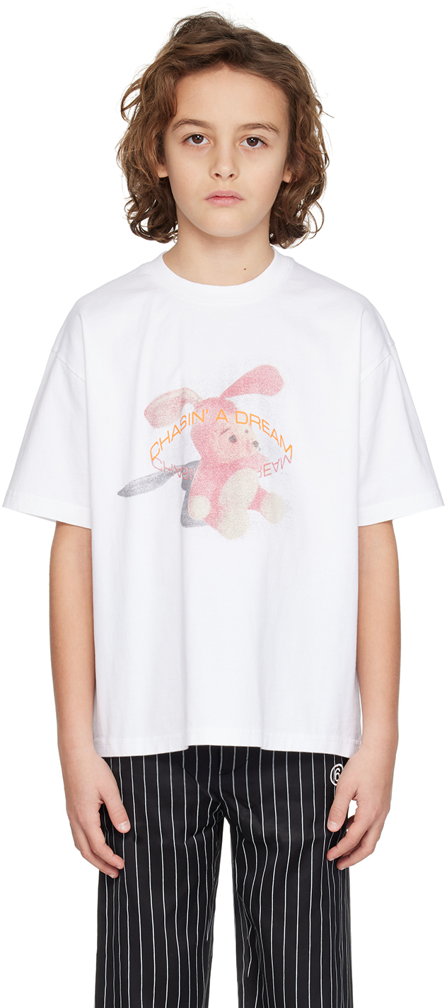 Martine Rose Ssense Exclusive Kids White T-shirt In White / Noisy Bunny