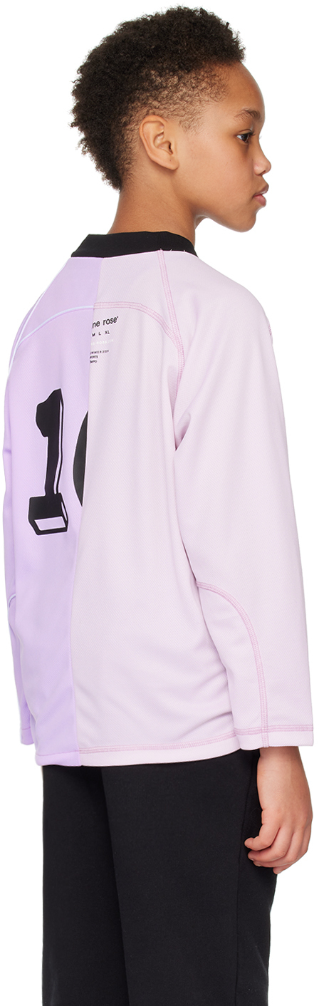 Martine Rose Ssense Exclusive Kids Purple Half & Half Football T-shirt In Lilac