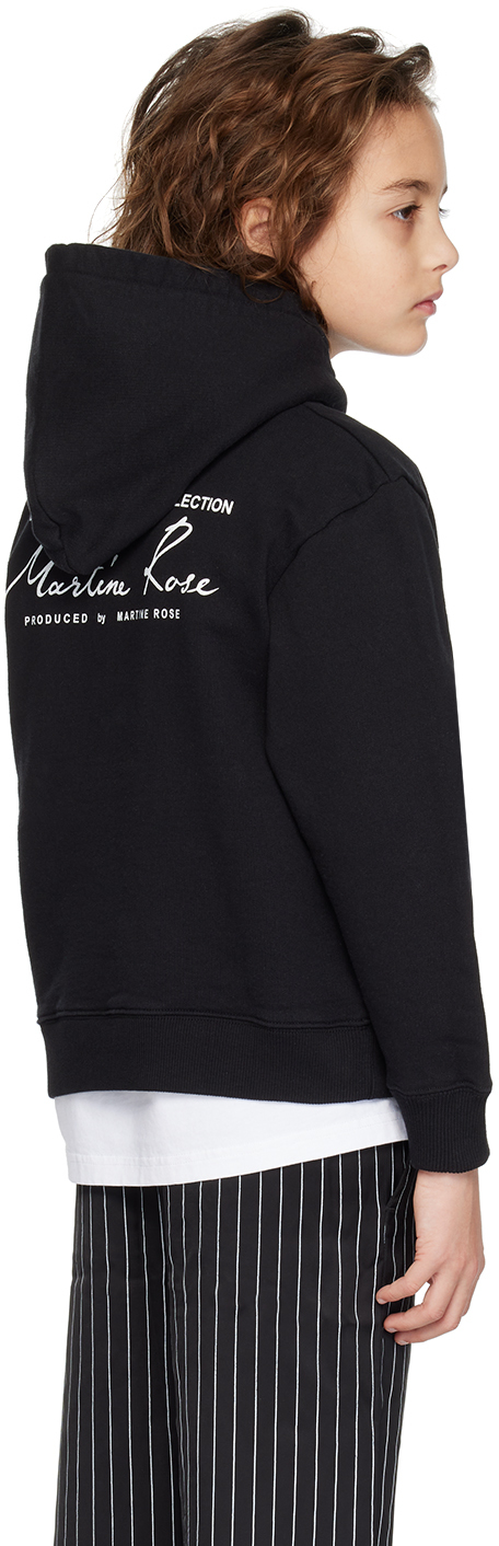 Martine Rose Ssense Exclusive Kids Black Hoodie In Black / Scribble