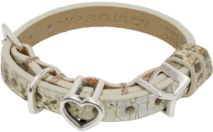 Y/project Gray Y Heart Belt Bracelet In Neutral