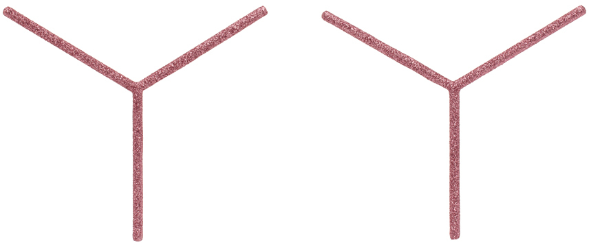Shop Y/project Pink Maxi Y Earrings In Pink Glitter