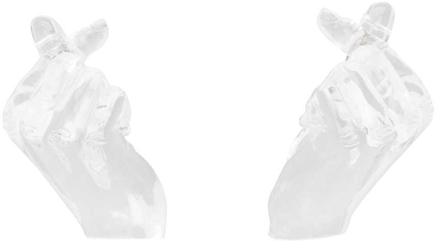 Shop Y/project Transparent Midi Finger Heart Earrings