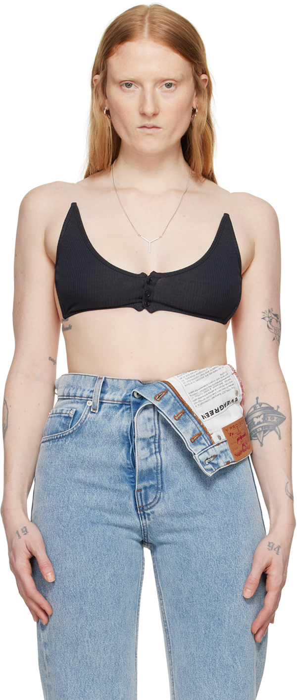 Y/Project: Blue Invisible Strap Bralette