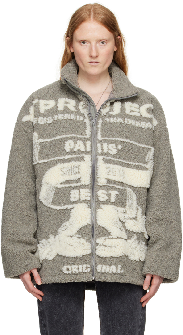 Shop Y/project Gray 'paris Best' Jacket In Grey/white