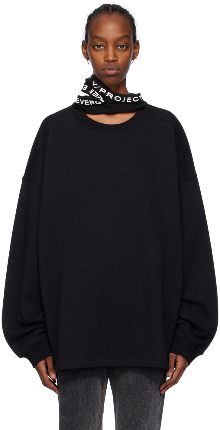 Black Triple Collar Sweatshirt